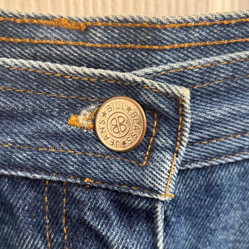 Vintage Classic Bill Blass Blue Denim Skirt - Casual Women's Denim Mini -10 - Picture 3 of 14